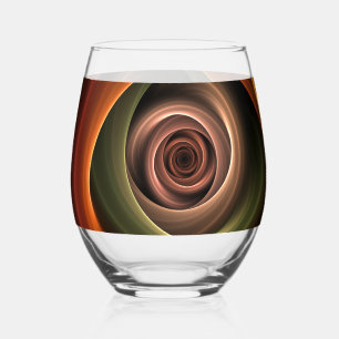 3D Spirale Abstrakt Warme Farben Modernes Fraktal Weinglas Ohne Stiel