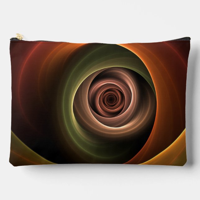 3D Spirale Abstrakt Warme Farben Modernes Fraktal  Zubehörtasche (Vorderseite)