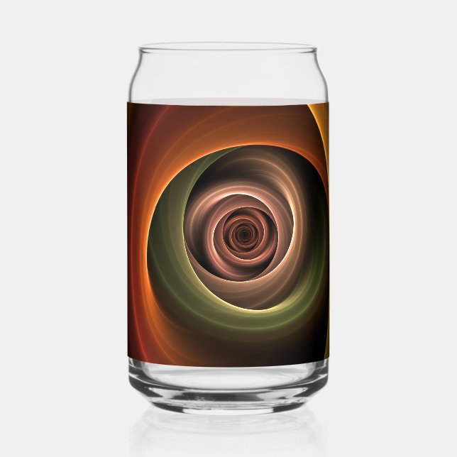3D-Spirale Abstrakte Warme Farben Moderne Fraktal- Dosenglas (Vorderseite)