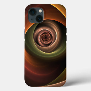 3D-Spirale Abstrakte Warme Farben Moderne Fraktal- iPhone Hülle