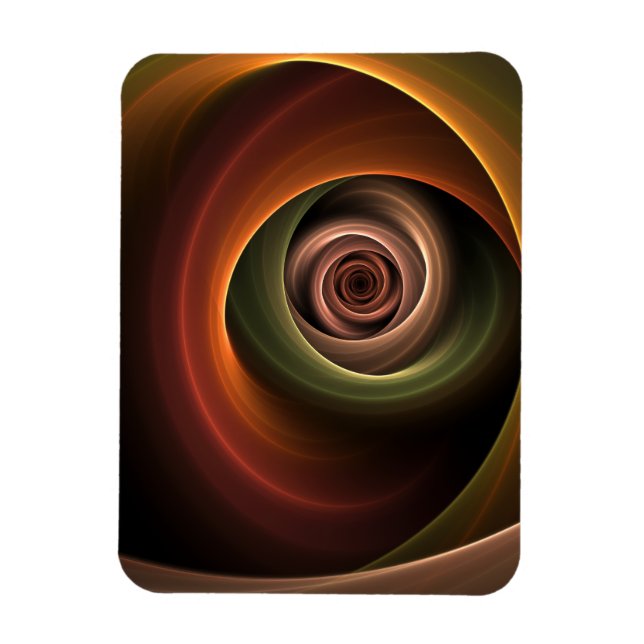 3D-Spirale Abstrakte Warme Farben Moderne Fraktal- Magnet (Vertikal)