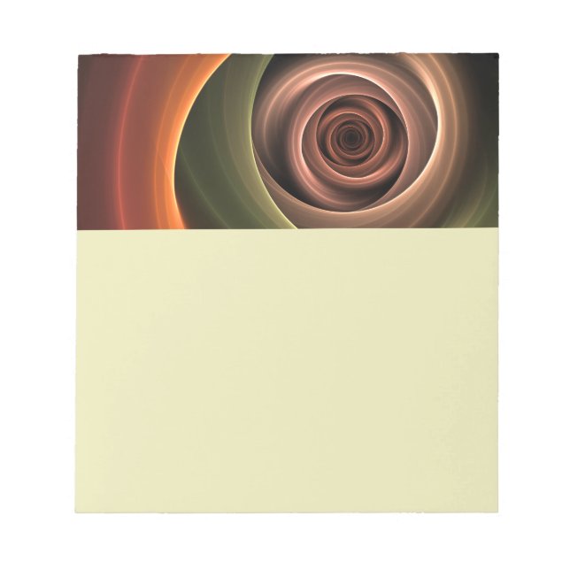 3D-Spirale Abstrakte Warme Farben Moderne Fraktal- Notizblock (Vorderseite)