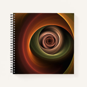 3D-Spirale Abstrakte Warme Farben Moderne Fraktal- Notizbuch