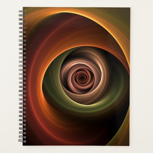 3D-Spirale Abstrakte Warme Farben Moderne Fraktal- Planer (Vorderseite)