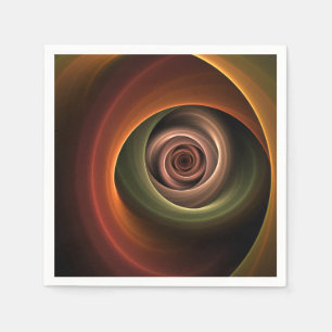 3D-Spirale Abstrakte Warme Farben Moderne Fraktal- Serviette