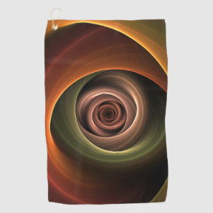 3D-Spirale Abstrakte warme Farben moderne fraktale Golfhandtuch