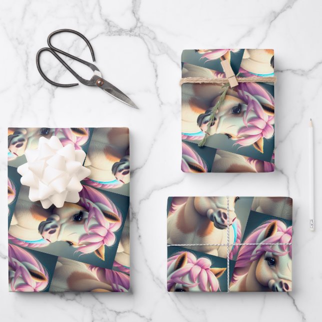 3D Spirit Pony 1 Geschenkpapier Set (Vorderseite)