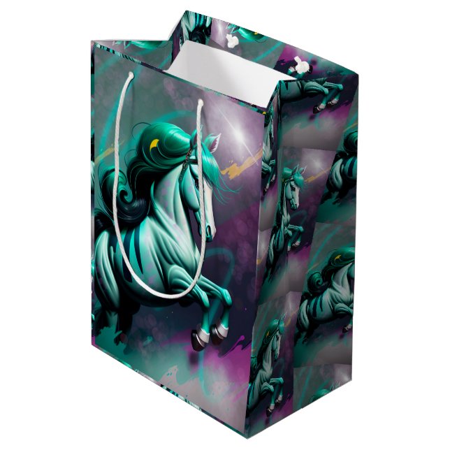 3D Spirit Pony 24 Mittlere Geschenktüte (Rückseite Schrägansicht)