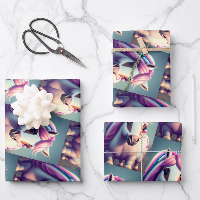 3D Spirit Pony 2 Geschenkpapier Set (Vorderseite)