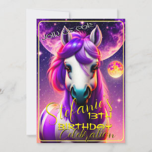 3D Spirit Pony 43 Invitation d'anniversaire
