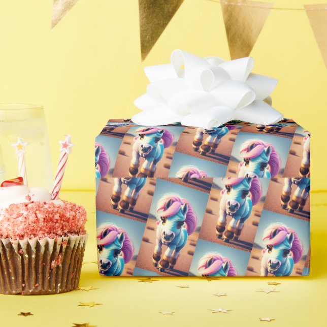 3D Spirit Pony 4 Geschenkpapier (Geburtstagsparty)