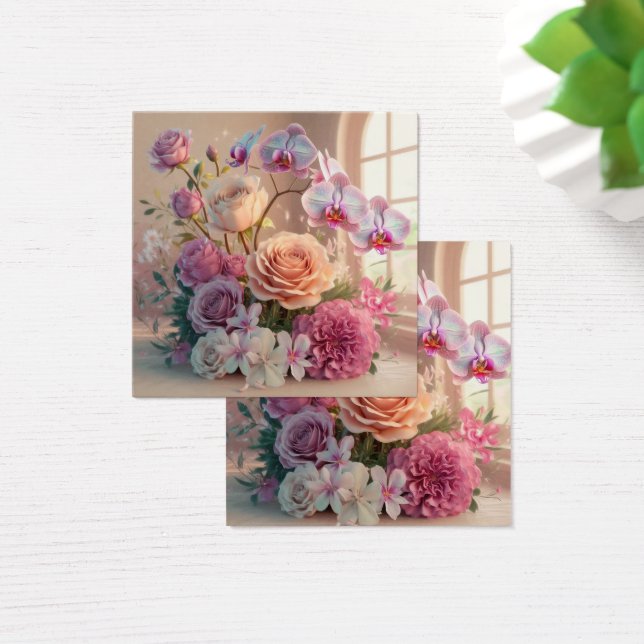 3D Spring Flowers Grußkarte mit Rose (Schreibtisch)