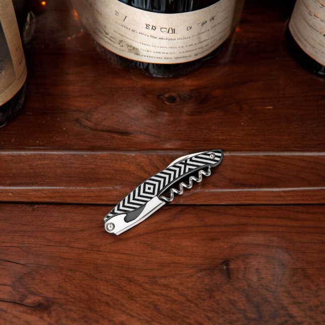 3d Square Illusion Muster Kellnermesser (Corkscrew Bottle Opener)