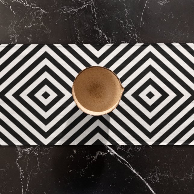 3d Square Illusion Muster Kurzer Tischläufer (table runner)