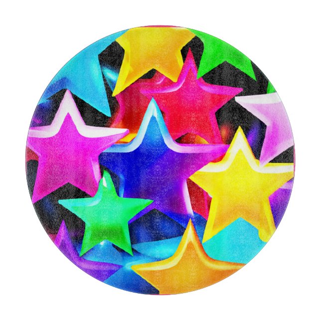 3D Starry Rainbow Pattern Schneidebrett (Vorderseite)