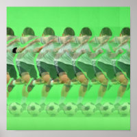 3D-Stereogramm-Fußballposter