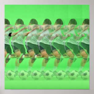 3D-Stereogramm-Fußballposter Poster