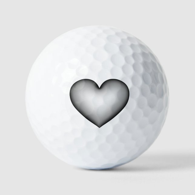 3D-Stil-Herzsymbol-Schatten Golfball (Vorderseite)