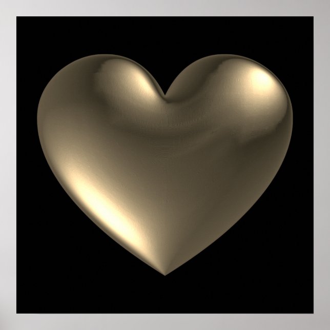 3D Style Herzsymbol Red Poster (Vorne)