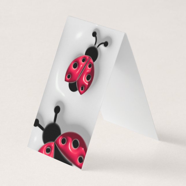 3D-Style Ladybugs-Lesezeichen Falted Business Card Visitenkarten (Vorderseite)