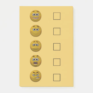 3d Style Mood Karo Emoticon 2 Post-it Klebezettel