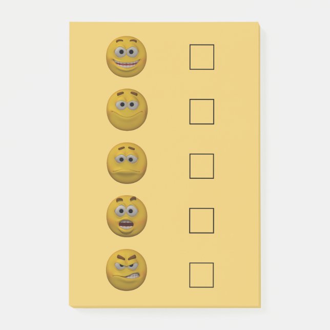 3d Style Mood Karo Emoticon 2 Post-it Klebezettel (Vorderseite)