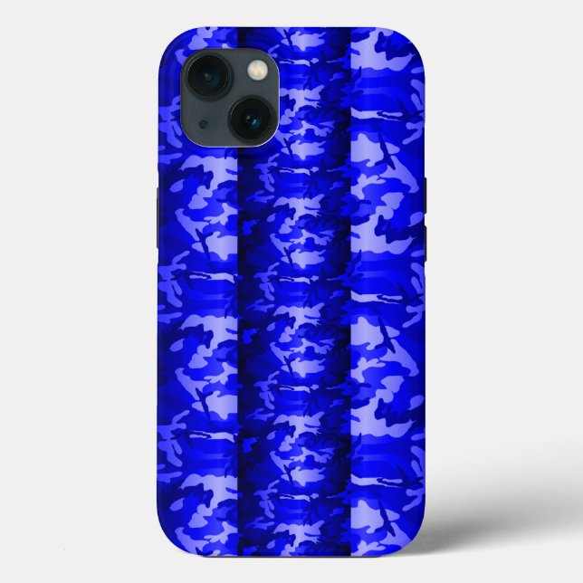 3D Stylish Blue Woodland Camouflage Case-Mate iPhone Hülle (Rückseite)