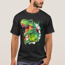 3D T-Rex Dinosaur Wand Smash Jungen T-Shirt