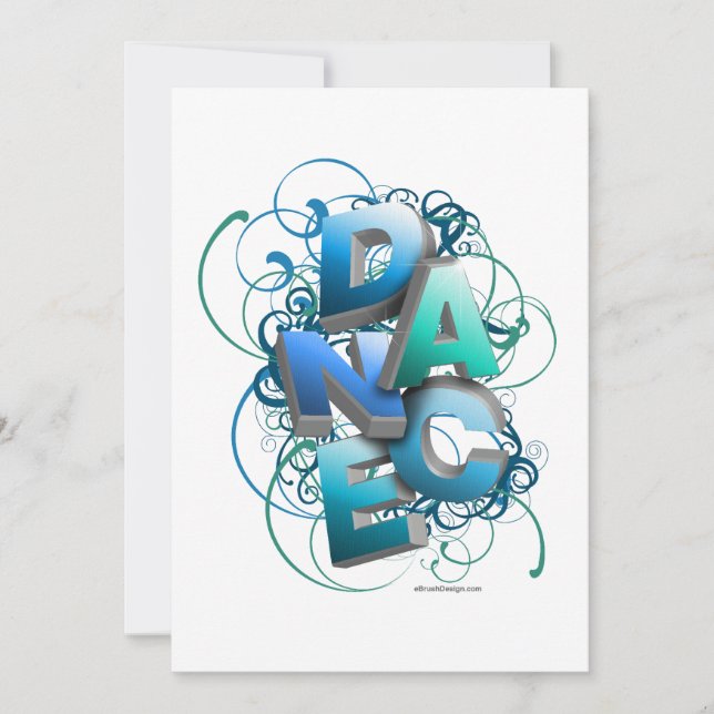 3D Tanz (Frühjahr) Einladung (Vorderseite)