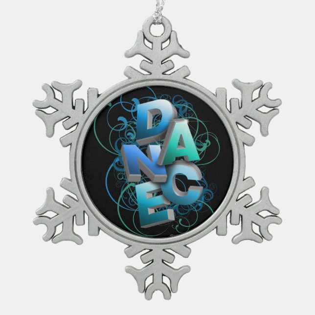 3D-Tanz (Frühjahr) Schneeflocken Zinn-Ornament (Vorderseite)