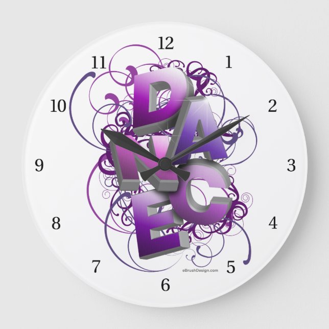 3D-Tanz (Sommer) Große Wanduhr (Vorderseite)