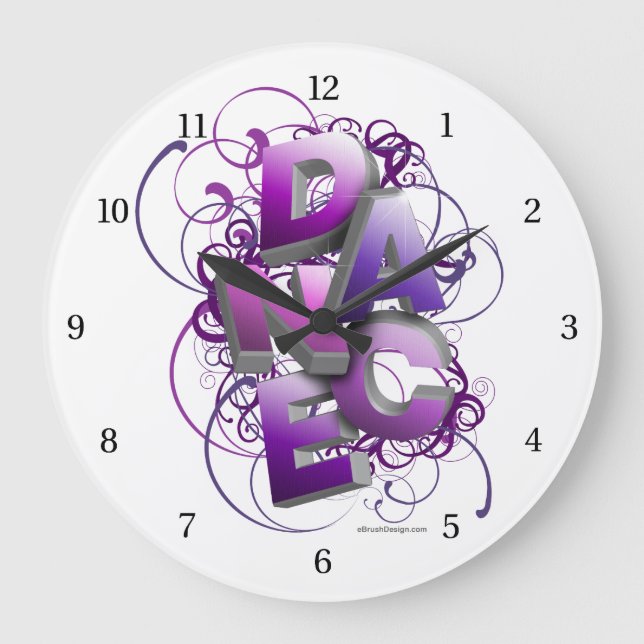 3D-Tanz (Sommer) Große Wanduhr (Vorderseite)