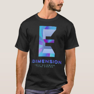 3D-Tech-Letter E  Modernes Monogramm Stylisch T-Shirt