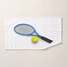 3D-Tennis blaues Schläger und Ball