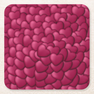 3D-Textur rotes Muster-32322 Rechteckiger Pappuntersetzer