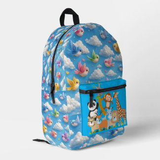 3D-Tier- und Vogeldruck farbenfroh Bedruckter Rucksack