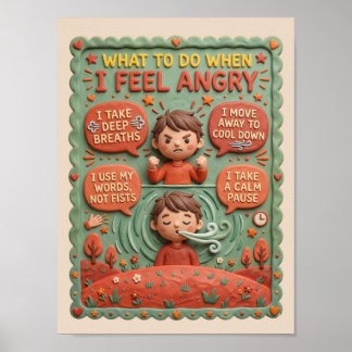 3D-Ton-Angry-Kids-Emotionsmanagement-Bildungsplaka Poster