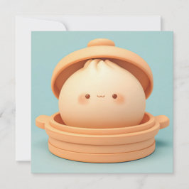 3D-Ton-Steamed-Dumpling im Dampftopf Postkarte
