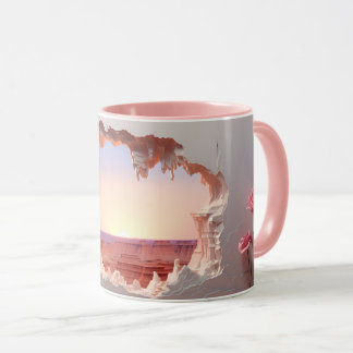 3D Torn Wall Canyon Sunset Tasse
