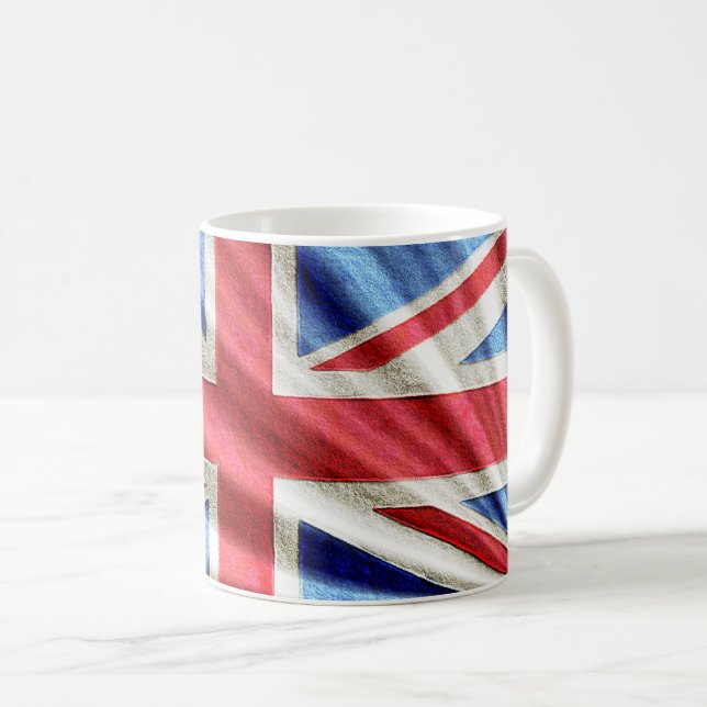 3D-Union-Jack-Design Kaffeetasse (VorderseiteRechts)