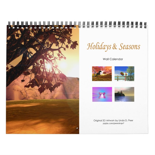 3D Urlaub und Saison Szenen Kalender (Titelbild)