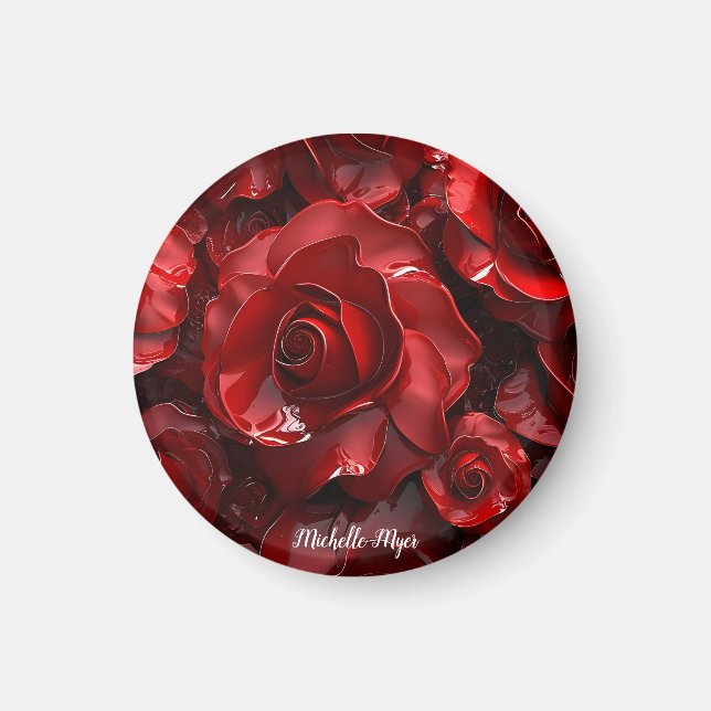 3d Valentine Rote Rosen Magnet (Vorne)