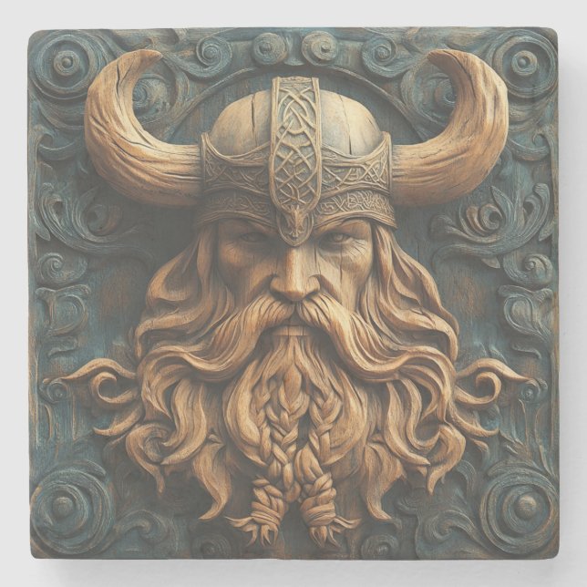 3D-Viking-Untersetzer Steinuntersetzer (Vorderseite)