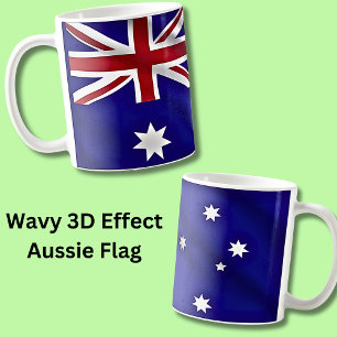 3D Wavy Australische Nationalflagge Kaffeetasse