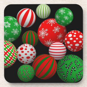 3D Weihnachtsbälle Getränkeuntersetzer