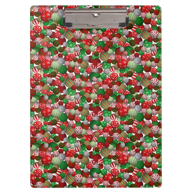 3D Weihnachtsbälle Klemmbrett (Vorderseite)