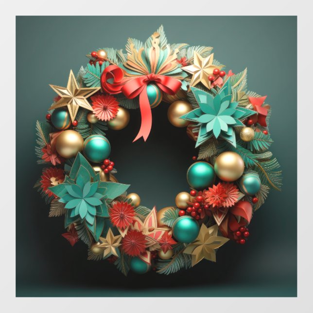 3D-Weihnachtsfenster Fensteraufkleber (Blatt)