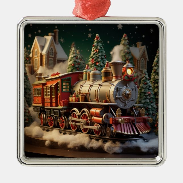 3D Weihnachtszug Ornament Aus Metall (Vorne)