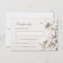 3D Weiße Rosen Wildblumen Hochzeit