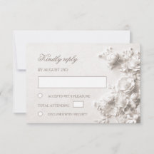 3D Weiße Rosen Wildblumen Hochzeit
